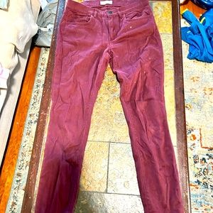 Loft burgundy brushed cotton causal pants